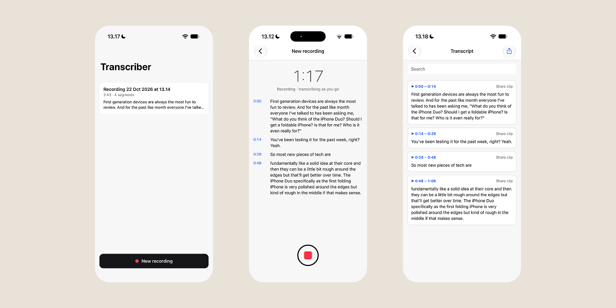 Transcriber app